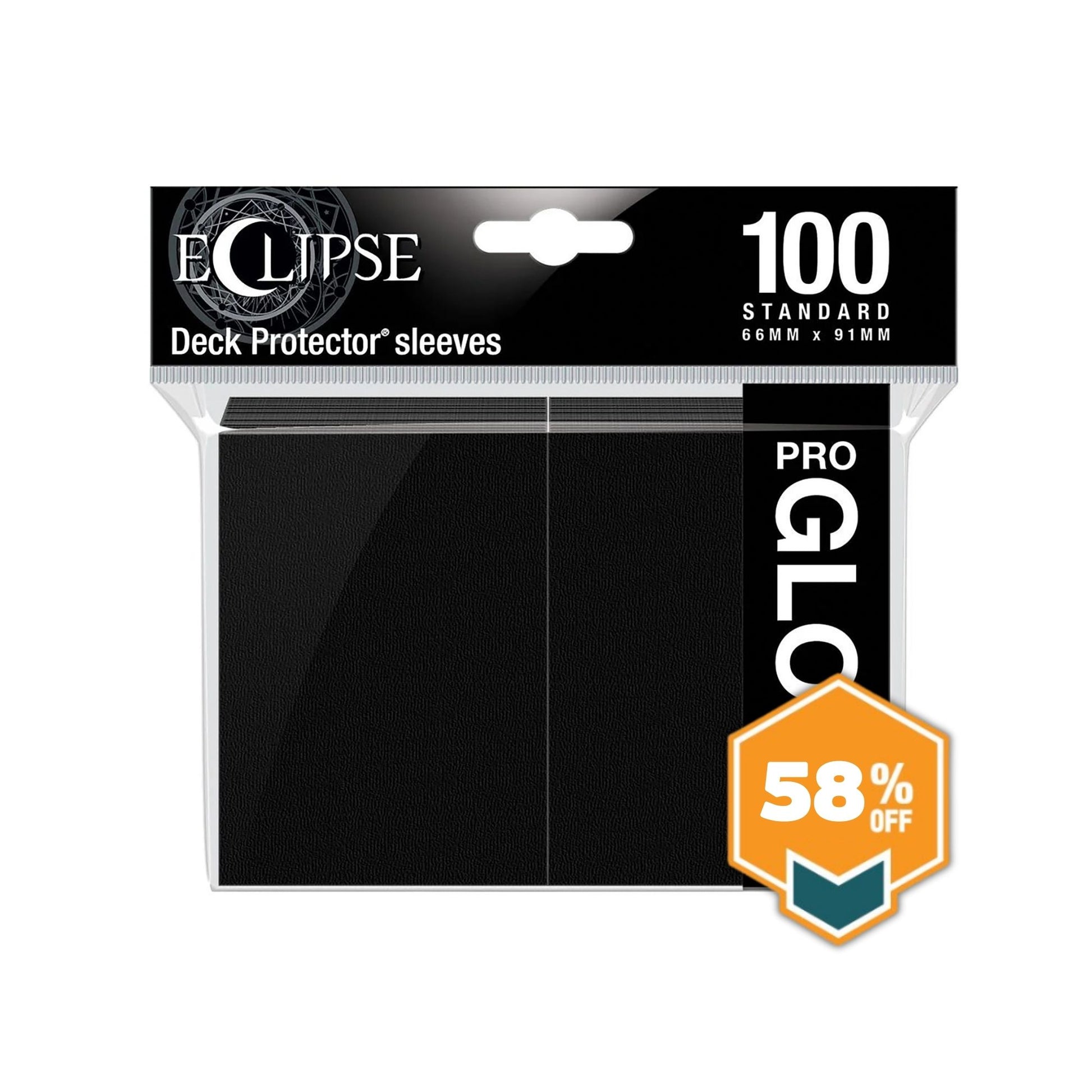 Eclipse: Standard Deck Protector Sleeves - Jet Black - Gloss 100ct